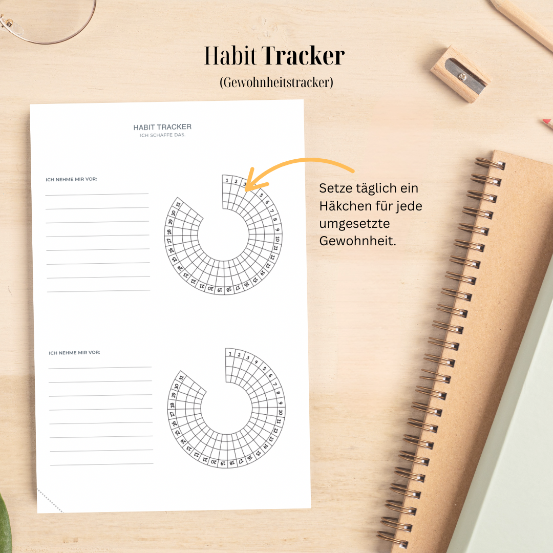 Hybrid Tagesplaner: Black Edition (6 Monate, A5+, undatiert)