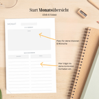 Hybrid Tagesplaner: Berry Edition (6 Monate, A5+, undatiert)