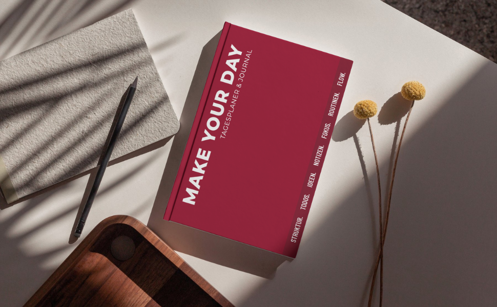 Hybrid Tagesplaner: Red Edition (6 Monate, A5+, undatiert)