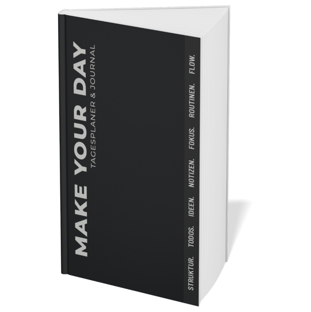 Hybrid Tagesplaner: Black Edition (6 Monate, A5+, undatiert)
