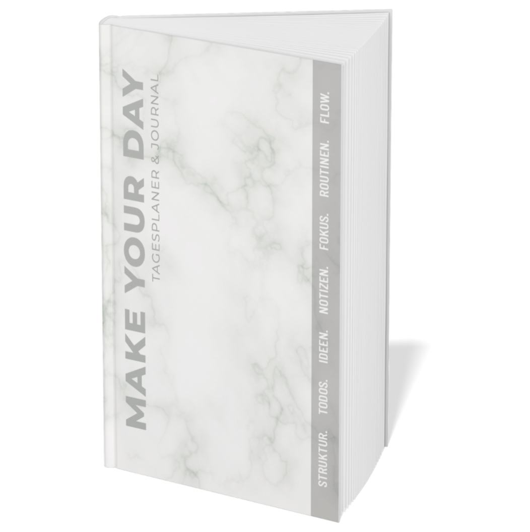 Hybrid Tagesplaner: Marmor Edition (6 Monate, A5+, undatiert)