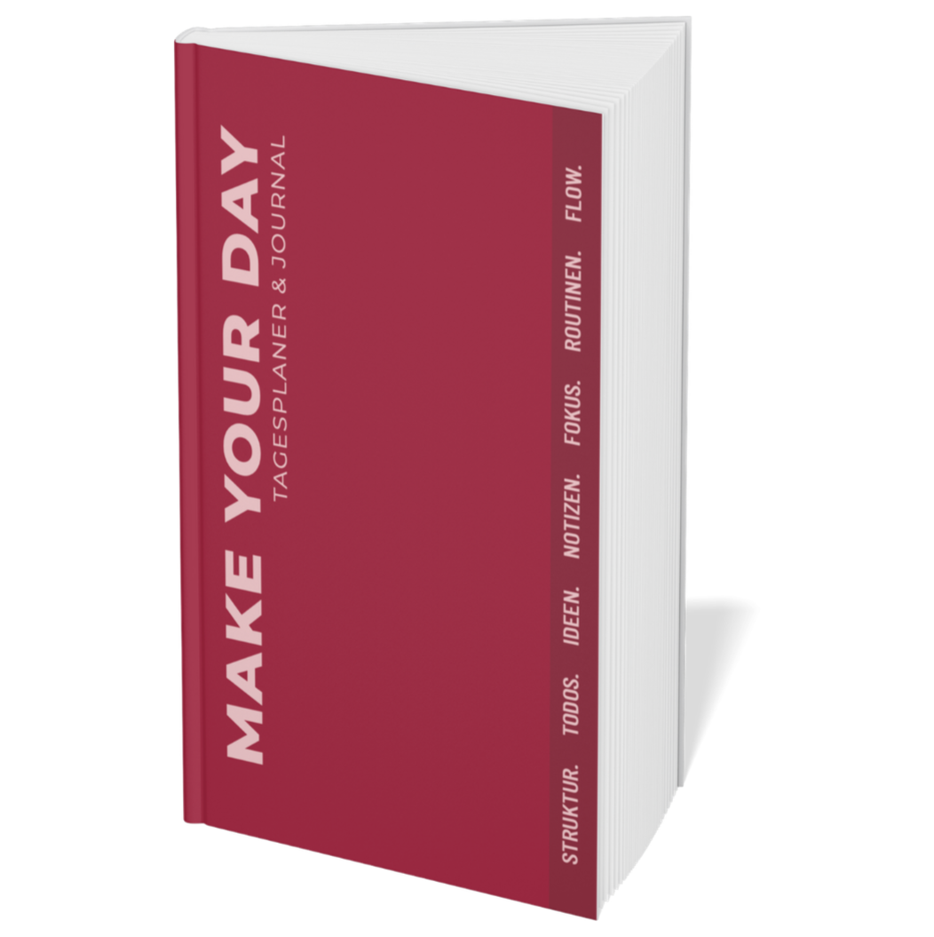 Hybrid Tagesplaner: Red Edition (6 Monate, A5+, undatiert)